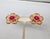 Napier Vintage Signed Napier Pink Flower Pierced Earrings, 1992 Miami Collection- 2 Pieces For Sale - Image 4 of 7