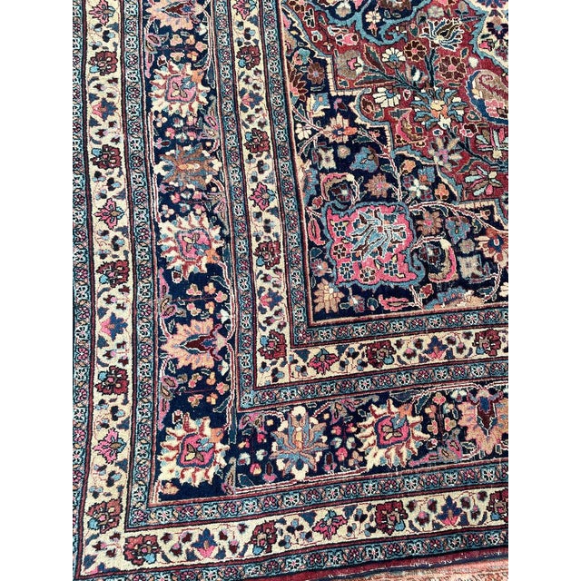 Northeast Antique with Blooming Jewel Flora Rug 10 x 13.9 For Sale - Image 11 of 14