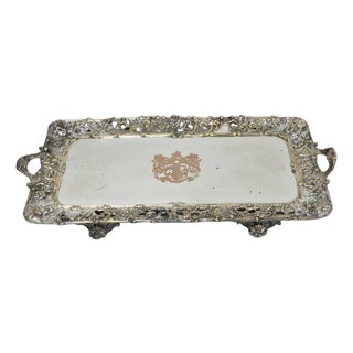Late 19th Century French Renaissance Bacchanal Scene Silver Plated Bacchus Figural Platter Tray For Sale