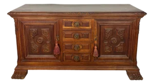 20th Century Spanish Renaissance Style Oak Low Sideboard