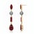 Modern Multi-Shape Garnet Earrings studs. Contemporary Pearl & Garnet Drop Earrings. Geometric Garnet and Pearl Earrings....