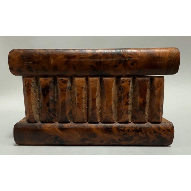 Early 20th Century Vintage Moroccan Book-Form Burlwood Box in Burled Amboyna For Sale - Image 4 of 11