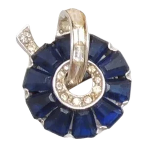 Vintage Boucher Rhodium Plated Faux-Sapphire Brooch