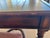 Wood John-Richard 39" X 39" X 30"h Eur-03-0108 Leather Top Walnut Game Table (Mah Jongg) and 4 Red Palecek Bamboo Chippendale Style Dining Chairs For Sale - Image 7 of 10