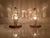 Pair of vintage mid-century Murano glass and metal lampshades, attributed to Ercole Barovier and dating back to the...