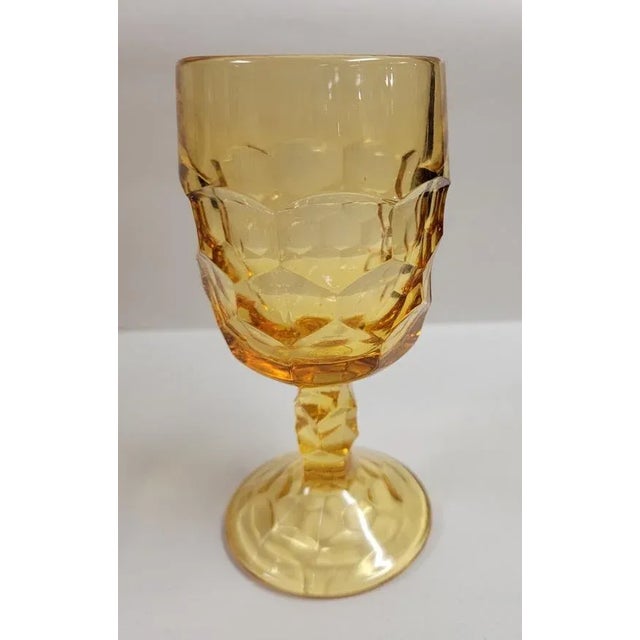 Viking Glass Company 1960's Georgian Amber Wine Glasses by Viking Glass Company - Set of 6 For Sale - Image 4 of 7