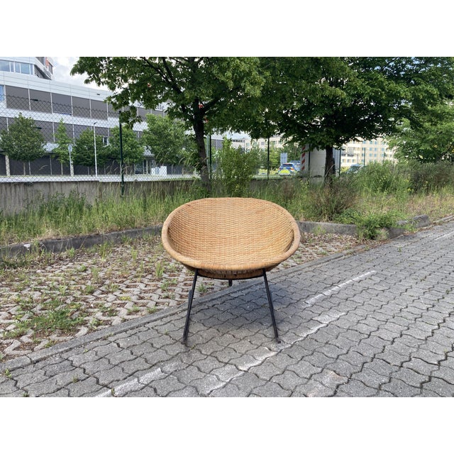 Modernist Wicker Cane Rocking Chair, 1960s For Sale - Image 10 of 18