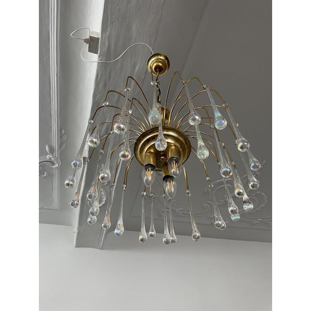 Metal Teardrop Chandelier by Paolo Venini For Sale - Image 7 of 9