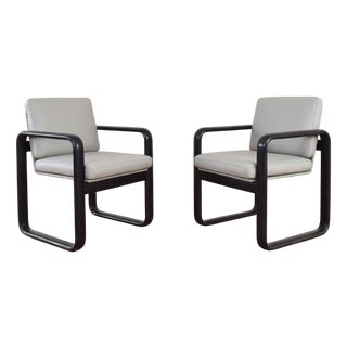 Mid-Century Leather Armchairs by Burkhard Vogtherr for Rosenthal, 1970s, Set of 2 For Sale