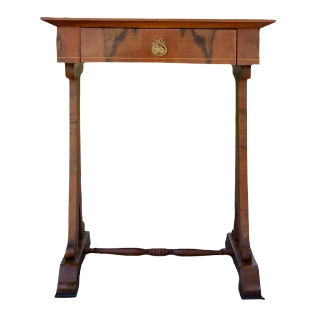 Antique Walnut Side Table With Drawer For Sale