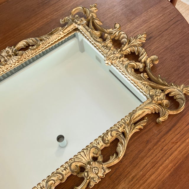 Mid 20th Century Italian Rococo Gilt Style Wall Mirror For Sale - Image 10 of 10