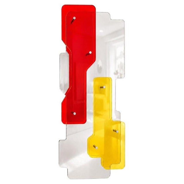 Stratos Red & Yellow Maxi Sculptural Wall Mirror by GTG Design Couture For Sale - Image 13 of 13