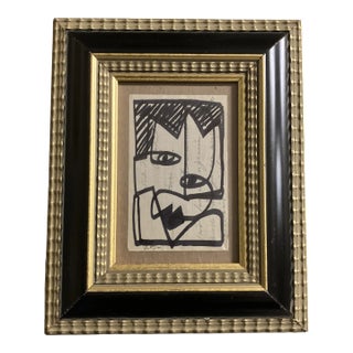 Contemporary Original Wayne Cunningham Abstract Marker Drawing Framed For Sale