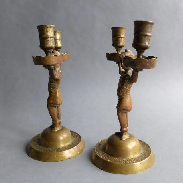 Empire French Bronze Candleholders, 1800s, Set of 2 For Sale - Image 6 of 11
