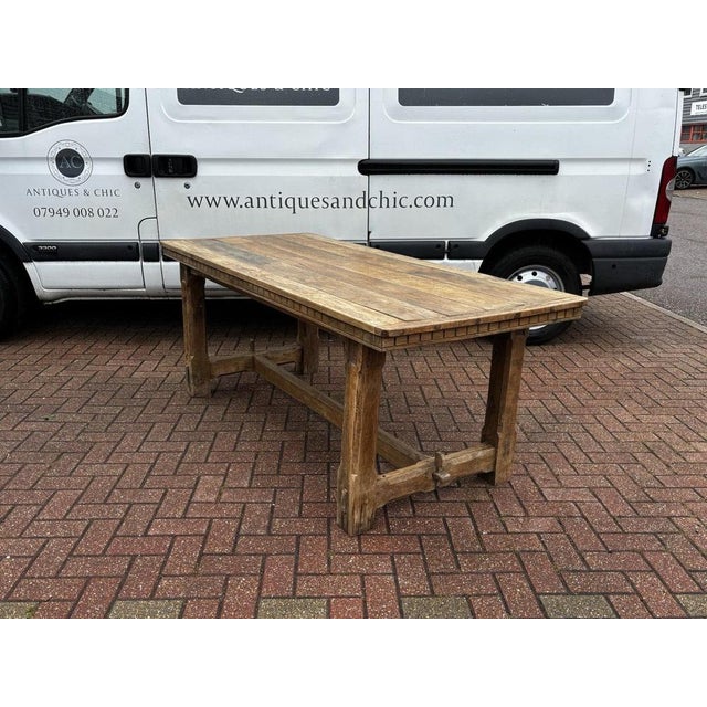 English Light Oak Refectory Dining Table For Sale - Image 11 of 18
