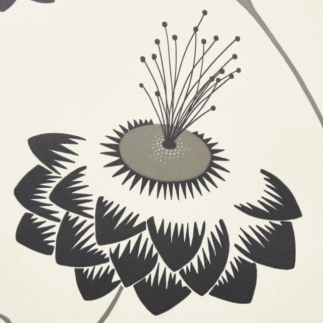 Art Deco Sample - Schumacher x Neisha Crosland Merlin Wallpaper in Black & Cream For Sale - Image 3 of 5