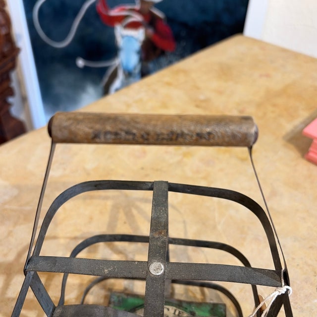 Arts & Crafts Vintage French Bottle Carrier For Sale - Image 3 of 5