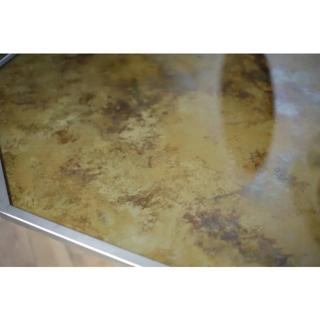 French Chrome Steel and Glass Dining Table, 1970s For Sale - Image 6 of 18