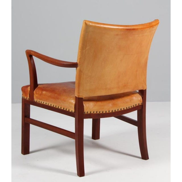 Polexim Armchair in Patinated Nature Leather by Kaare Klint, 1940s For Sale - Image 10 of 11