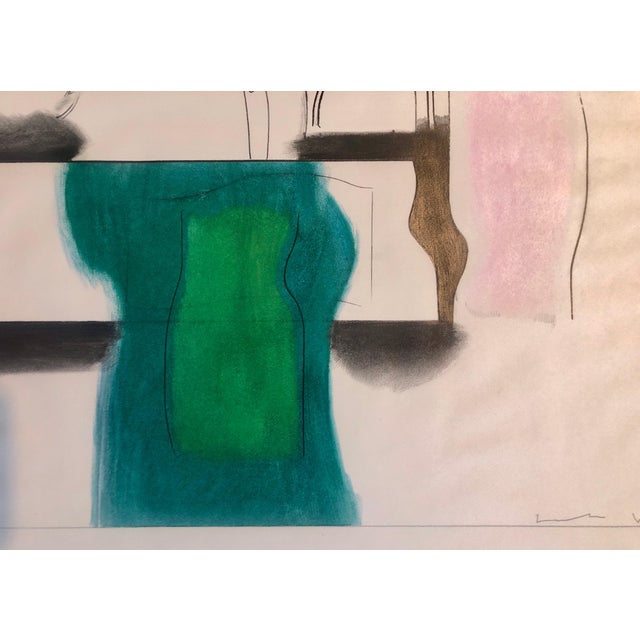 Paint John Wood, Abstract MIxed Media Drawing Vibrant Modernist Color Watercolor Painting For Sale - Image 7 of 11