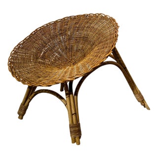 Vintage Rattan Lounge Chair For Sale