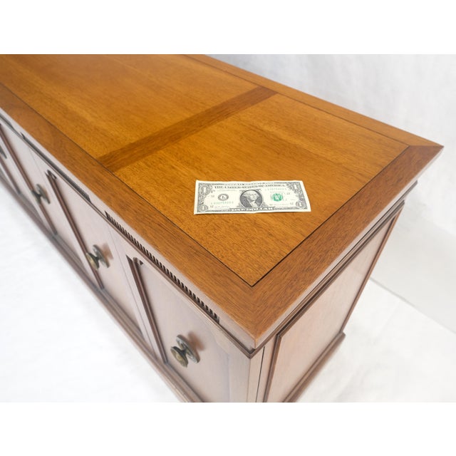Fine Mid Century Modern Brown Mahogany 5 Doors Compartment Drawers Credenza MINT For Sale - Image 11 of 12
