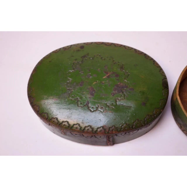 1930s Folk Art Wood-Burned and Hand-Painted Soap Box For Sale - Image 12 of 13