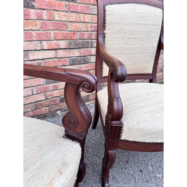 Wood 19th Century Regency Arm Chairs - Ready for Your Fabric For Sale - Image 7 of 13