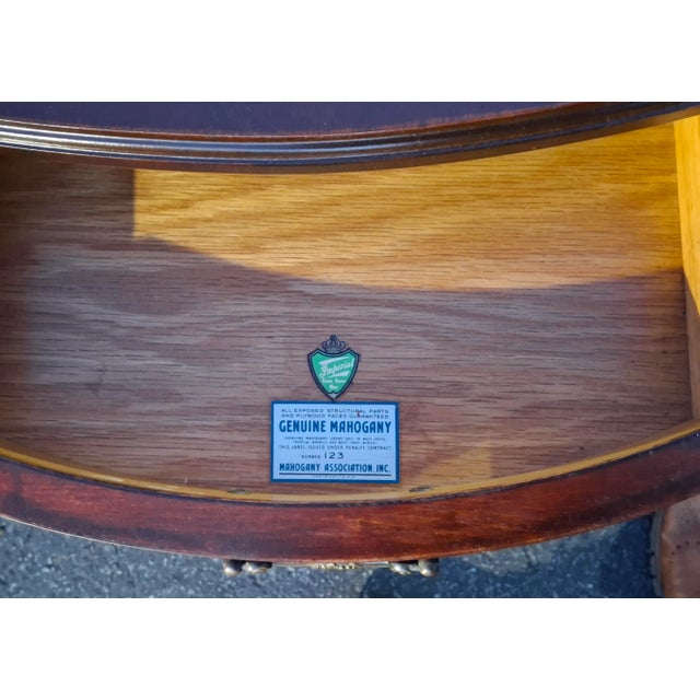 Pair 1940s Imperial Grand Rapids Genuine Mahogany Pembroke Tables, Refinished For Sale - Image 10 of 10