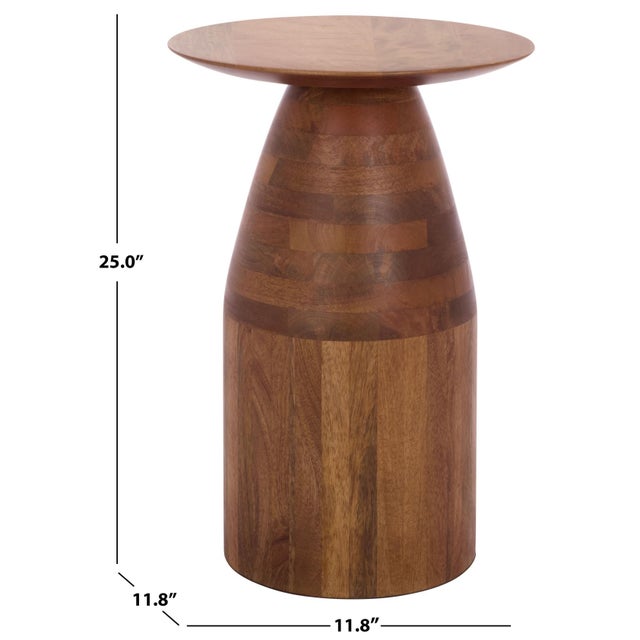 Contemporary Karu Accent Table in Walnut For Sale - Image 3 of 6