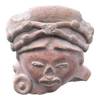 Pre-Columbian Jamacoaque Terracotta Head Fragment For Sale