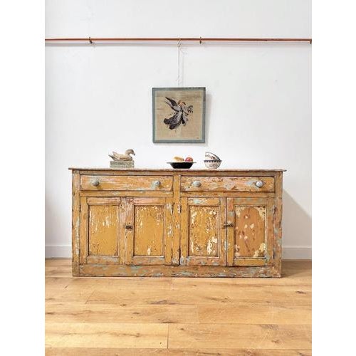 Long 19th Century Irish Dry Scraped Pine Sideboard For Sale - Image 10 of 10