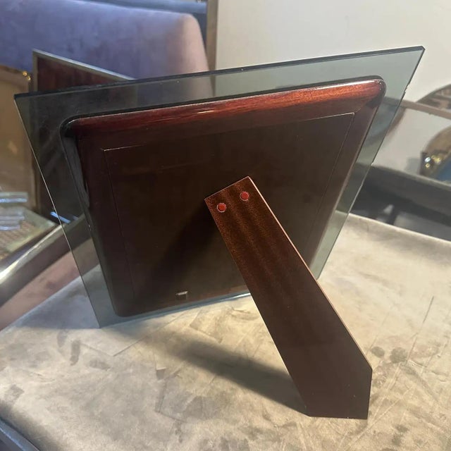 Gold 1960s High Quality Mid-Century Modern Smoked Glass Italian Picture Frame For Sale - Image 8 of 11