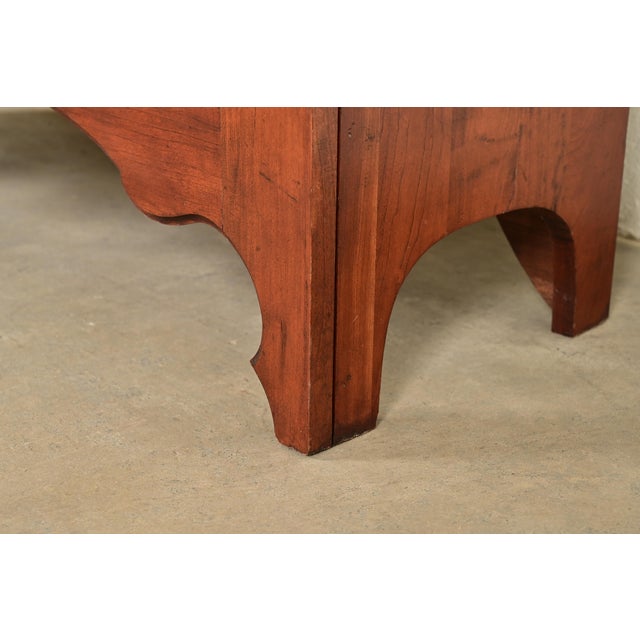 Brown Antique Victorian Carved Cherry Wood Two-Door Bookcase Cabinet, Circa 1880s For Sale - Image 8 of 12