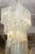 Five-tier square design Camer Murano chandelier with suspended glass pendants. Very heavy and substantial cascading...