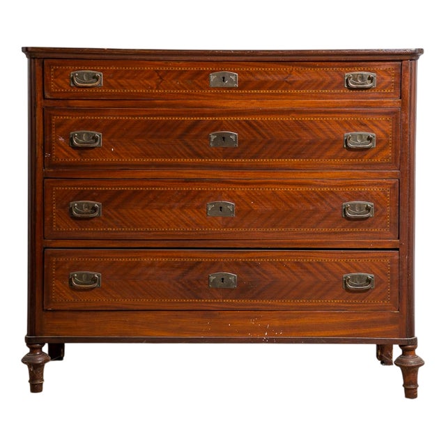 Brown Wooden Chest of Drawers, 1950s For Sale