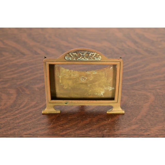 A gorgeous antique Arts & Crafts bronze desk calendar frame or picture frame In the manner of Tiffany Studios USA, Early...