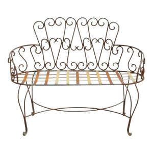Late 20th Century Victorian Style Scrolling Wrought Iron Loveseat