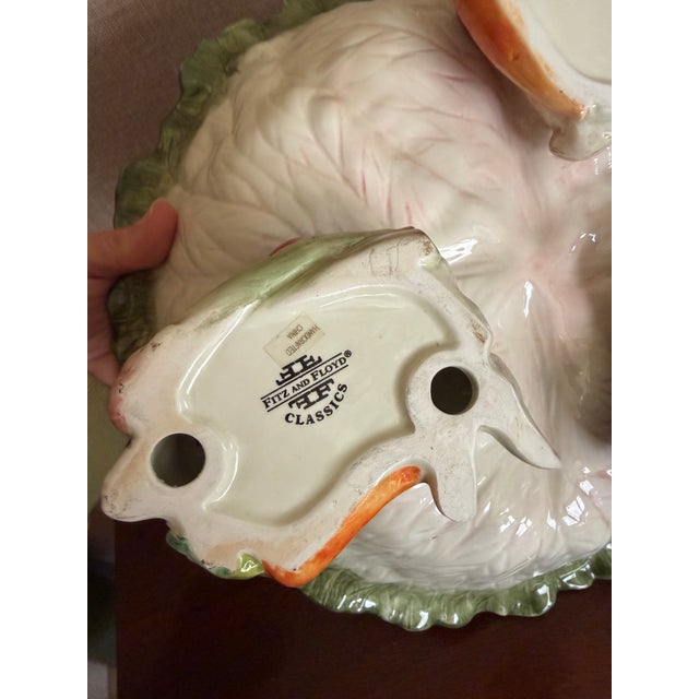 1990s 1990s Fitz and Floyd Cabbage and Rabbit Bowl For Sale - Image 5 of 10