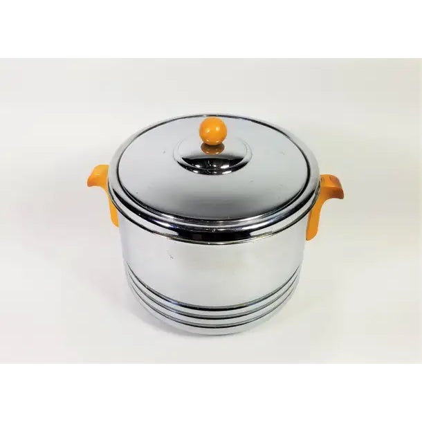 1930s Art Deco Ice Bucket Chrome and Bakelite For Sale - Image 10 of 15