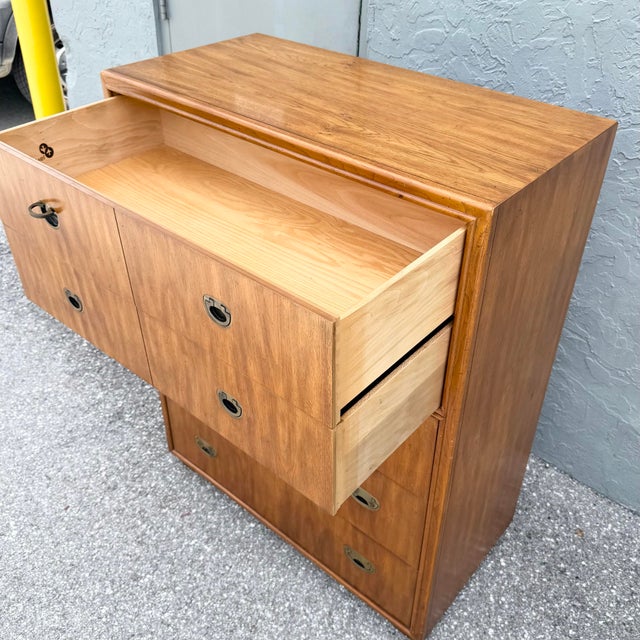Drexel “Passages” Campaign Style Highboy Dresser For Sale - Image 11 of 12