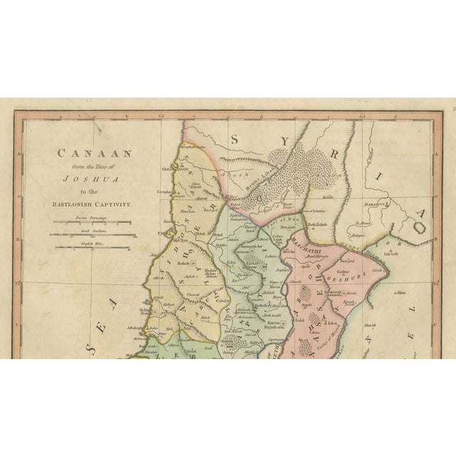 Biblical Holy Land Map of Canaan from Joshua to the Babylonian Captivity, 1823 For Sale - Image 4 of 10