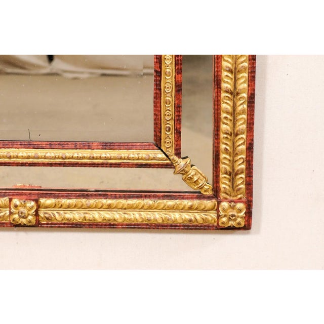 Wood 19th Century Italian Gilt & Red Repoussé Mirror For Sale - Image 7 of 11