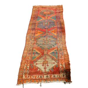 1950s Hand Knotted Vintage Carpet Rug Runner From Turkey