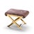 Warren Lloyd for Weiman Mid Century Brass X Base Stools - Pair For Sale - Image 11 of 12