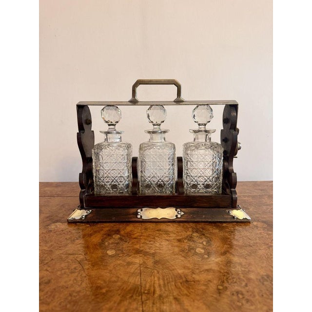 Antique Oak Bottle Tantalus, 1890, Set of 4 For Sale - Image 6 of 6