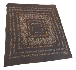 1990s Baroque Symmetrical Pattern Chocolate Brown Silk Scarf by Stefano Ricci