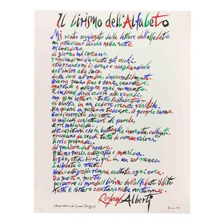 Rafael Alberti, The Lyricism of Alphabet, 1972, Lithograph For Sale