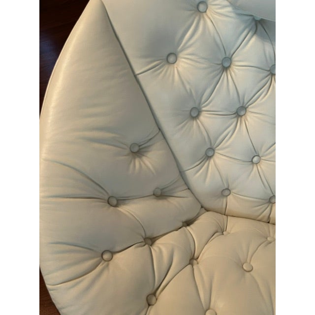 George Mulhauser Mid-Century Modern Molded Walnut "Cone" Swivel Lounge Chair in Premium New Leather For Sale - Image 16 of 18