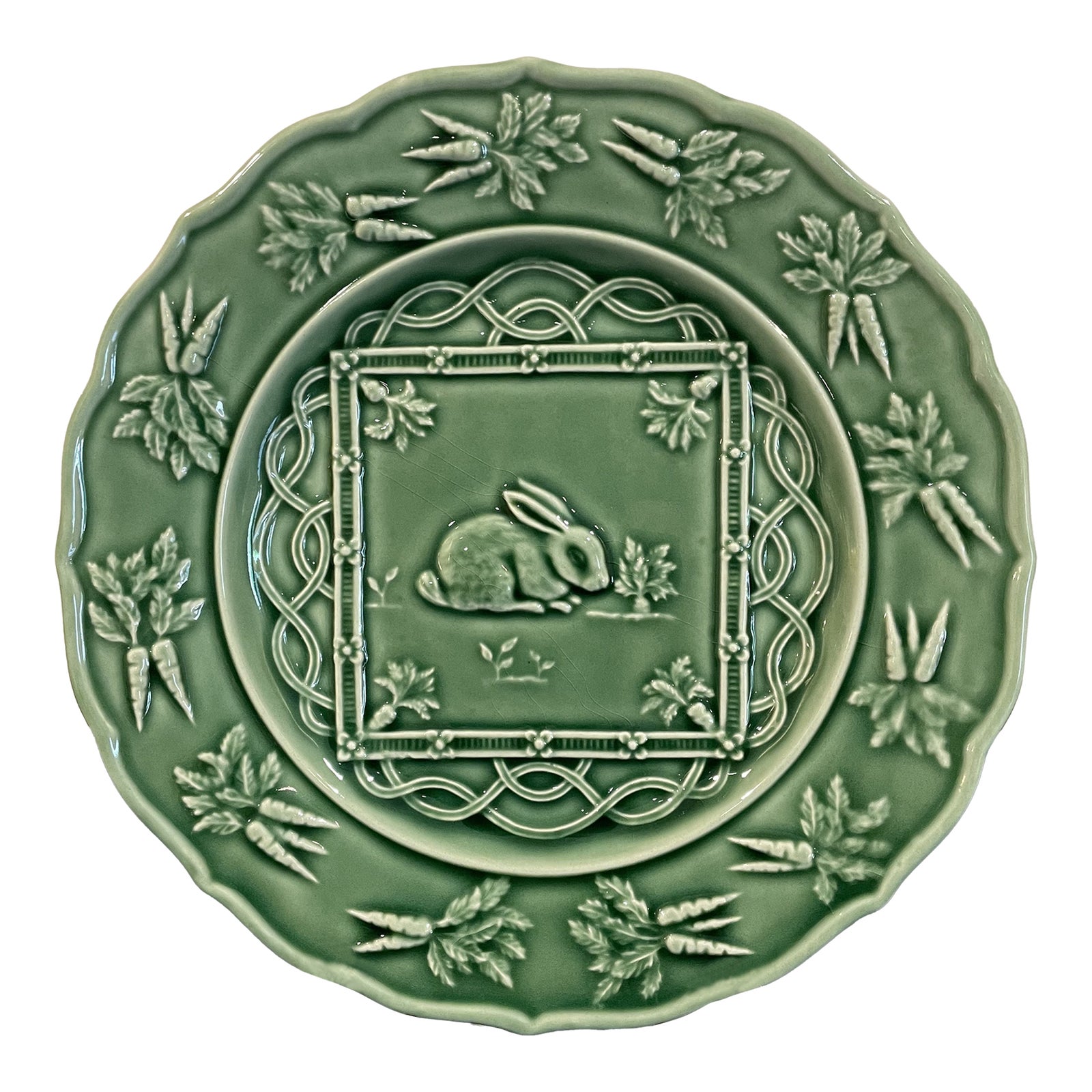 Vintage Bordallo Pinheiro Majolica Luncheon Plate With Rabbit and ...